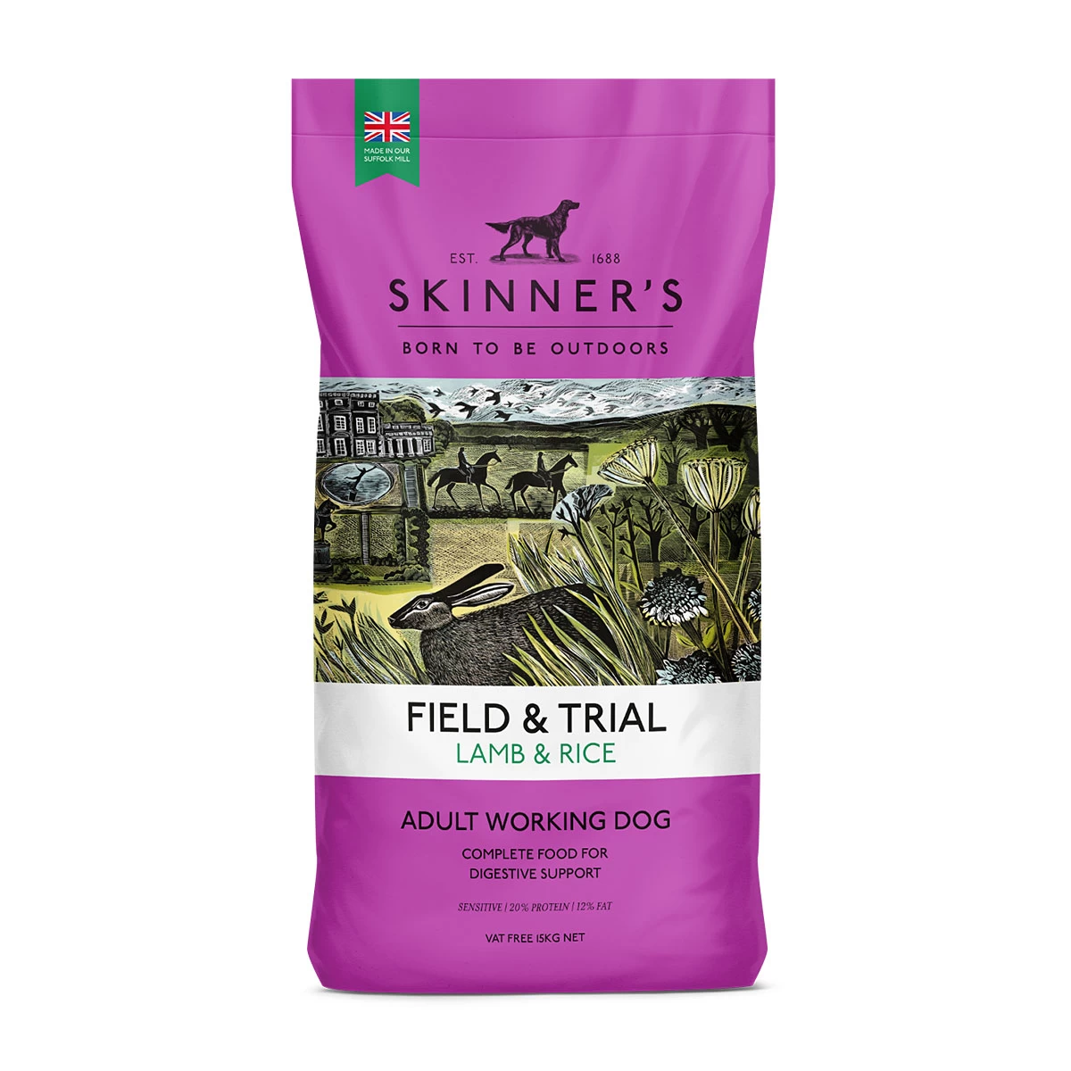 Skinners Dog - Field & Trial Sensitive Lamb & Rice 15kg 2 Skinners Dog - Field & Trial Sensitive Lamb & Rice 15kg
