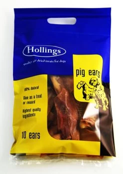 Hollings Natural Pig Ears Dog Treat 10 Pack