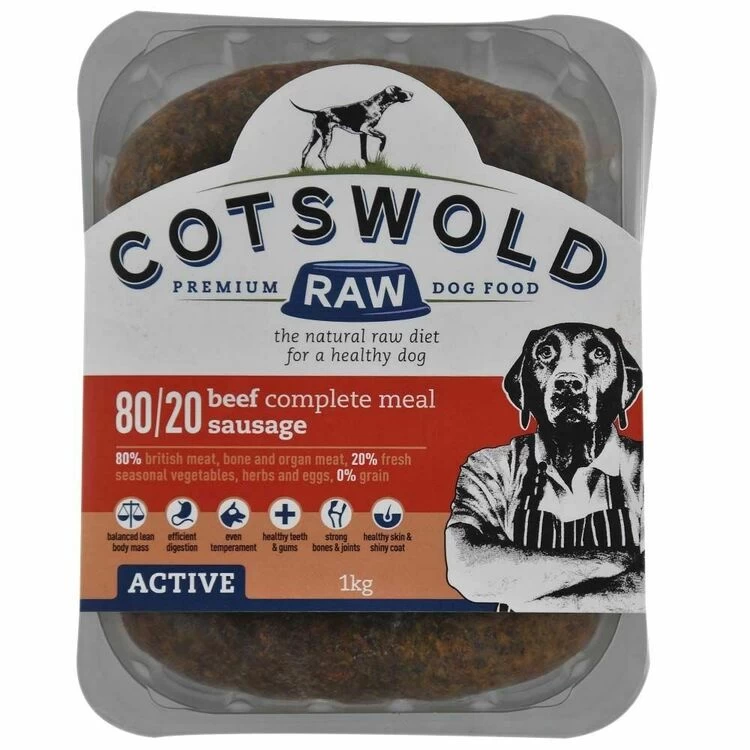 Cotswold Raw Active Sausage Beef Dog Food 3 Cotswold Raw Active Sausage Beef Dog Food