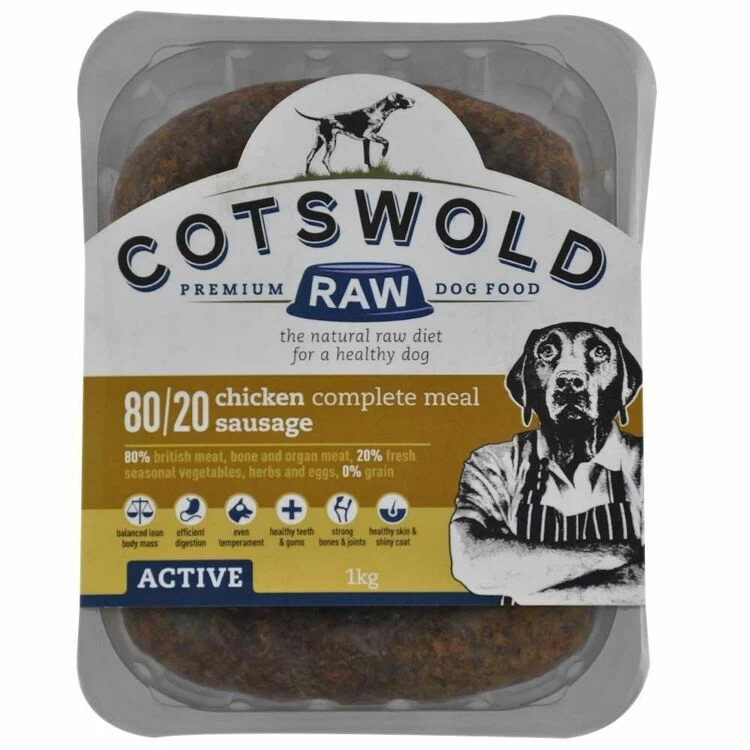 Cotswold Raw Active Sausage Chicken Dog Food 1kg 4 Cotswold Raw Active Sausage Chicken Dog Food 1kg - Image 2