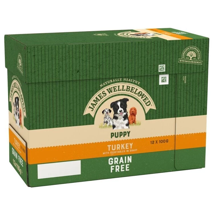 JAMES WELLBELOVED Grain Free Turkey Pouch Puppy 12x100g 3 JAMES WELLBELOVED Grain Free Turkey Pouch Puppy 12x100g