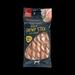 6 X Pets Unlimited Tricolor Chewy Sticks Dog Treats Small - Chicken 10 Pieces