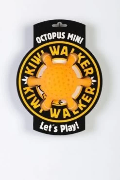 Kiwi Walker Let's Play! Rubber Foam Mini Octopus Dog Toy In Orange
