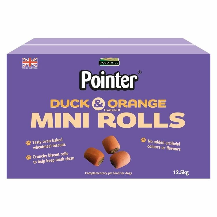 Pointer Duck & Orange Flavoured Mini Rolls 12.5kg 3 Pointer Duck & Orange Flavoured Mini Rolls 12.5kg
