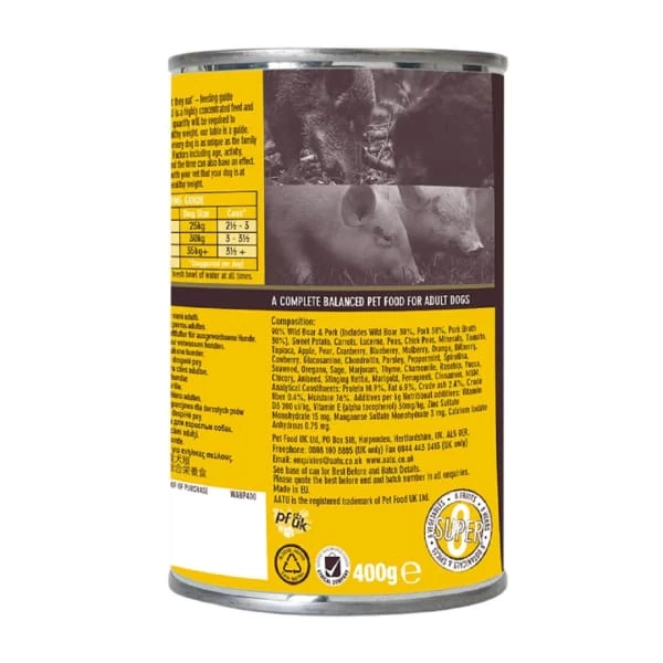 Aatu Grain-free Adult Wet Dog Food In Tins - Wild Boar & Pork 6 Aatu Grain-free Adult Wet Dog Food In Tins - Wild Boar & Pork - Image 4