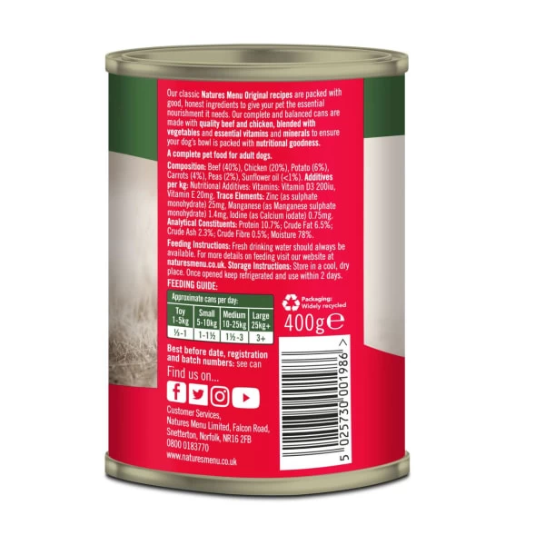 Natures Menu Original Adult Wet Dog Food - Chicken & Beef 4 Natures Menu Original Adult Wet Dog Food - Chicken & Beef - Image 2