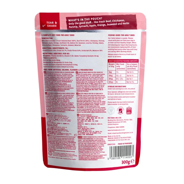 Barking Heads Waggington Grain-free Adult Wet Dog Food In Pouches - Beef 5 Barking Heads Waggington Grain-free Adult Wet Dog Food In Pouches - Beef - Image 3