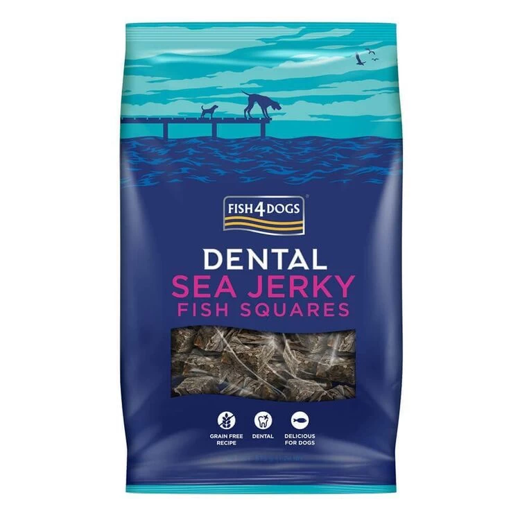 Fish4Dogs Sea Jerky Fish Squares Dental Dog Treats 3 Fish4Dogs Sea Jerky Fish Squares Dental Dog Treats