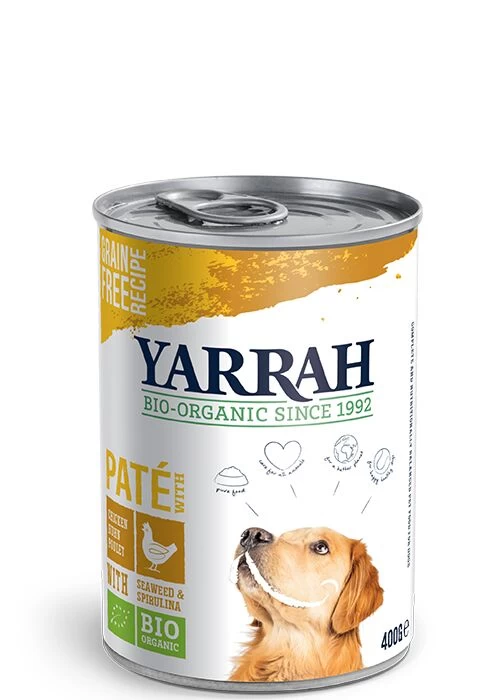 12 X Yarrah Organic Dog Pate Chicken With Spirulina & Seaweed 400g 3 12 X Yarrah Organic Dog Pate Chicken With Spirulina & Seaweed 400g